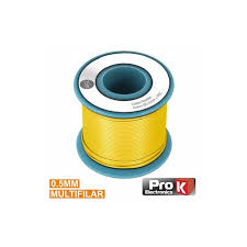 (imagem para) CABO MULTIFILAR AMARELO 0.5MM ROLO 25M PROK